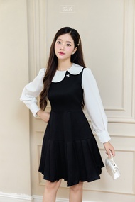 Váy cổ somi xếp ly dài tay Keelin Dress Tia19. Đầm cổ somi