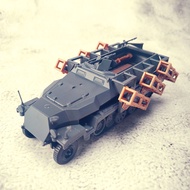 4D Assembly1/72World War II German Army Half-Track Anti-Aircraft Armored Vehicle Military Car Model 