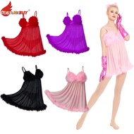 キ Austin Powers Fembot Cosplay Costume Slip Dress With Gloves Briefs,Black/Red/Pink/Purple Minidr