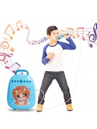 兒童卡拉ok機,帶2個麥克風,變聲器和便攜式幼童唱歌音箱玩具,絕佳的生日或節日禮物