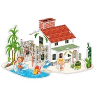 ZALINDO 3D Puzzle Paper House Mainan Edukasi Anak 3D DIY Puzzle Paper House Mainan Edukasi Puzzle