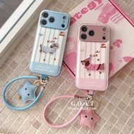 G.O.A.T Cute cartoon leather casing Compatible for iPhone 17 pro max iPhone 17 16 15 14 pro max Anti