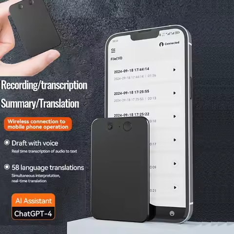 AI Powerd ChatGPT-4 App Telefoongesprek Mini Audio Voice Recorder Espia Transcribe Summarize 58 Tale