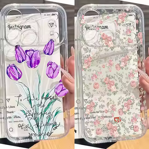 Purple Tulip Rose Flower Floral Cover For OPPO Reno 15F 15 5G 14F 14 13F 13 12F 12 11 Pro Plus A6X A