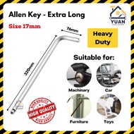 EXTRA LONG Allen Key with Ball Point End Heavy Duty Allen Key 12mm 14mm 16mm 17mm 19mm