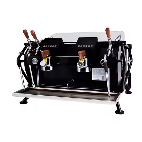 Commercial Double-head 2L+6L Dual Boiler Coffee Make 4500W Espresso Maker 9Bar Rotary Pump Automatic