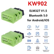 KONNWEI Bluetooth 5.0 KW902 ELM327 V1.5 เครื่องสแกนอัตโนมัติ OBD2 เครื่องมือวินิจฉัยรถยนต์ ELM 327 V