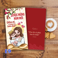 Set of 10 Catholic Red Envelopes model E9 Give you more happiness and receive - Meaningful Catholic 