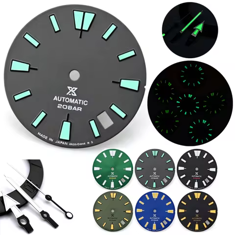 28.5mm Land Tortoise Night Vision Watch Dial Lume No logo For Seiko Prospex SRPG SRPH NH35 4R36 Auto