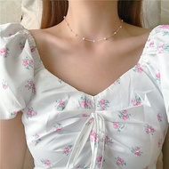 Baattaiy Women's Pearl Short Necklace Irregular Neck Chain Trendy Simple Collarbone Chain Tanabata N