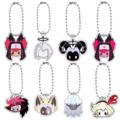 Hazbin Hotel Acrylic Keychain Anime Charlie Morningstar Husk Vaggie 3 Vees Alastor Cake Dessert Seri