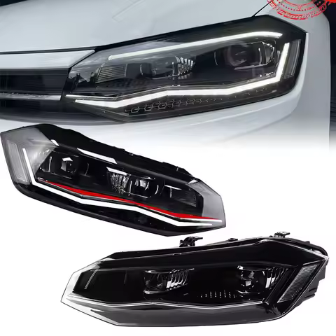 Headlight For VW POLO 2019-2021 Car автомобильные товары LED DRL Hella Xenon Lens Hella Hid H7 POLO 