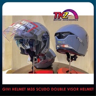 Givi Helmet M35 Scudo Double Visor Helmet Plain Colour Grey & White