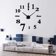 DIY Large 3D Mirror Surface Sticker Wall Clock Home Office Room Decor