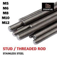 Stainless Steel Threaded Bar / Stud and Hexagon Hex Nut M5 M6 M8 M10 M12 Stainless Steel Screw Hexag