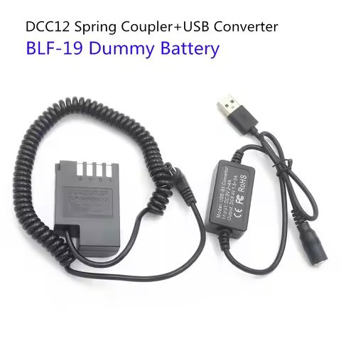 For Lumix DMC-GH3 DMC-GH4 DMC-GH5 GH5S GH3 GH4 DMW-BLF19 BLF19E Dummy Battery DMW-DCC12 DC Coupler 5