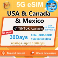 USA & Canada & Mexico eSIM Ultra 30 Days Total 5-30GB Data | Instant 24h Email Delivery | High Speed