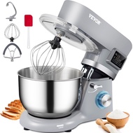 SucceBuy Stand Mixer Electric Dough Mixer with 6 Speeds LCD Screen Timing 5.8 Qt Stainless Steel Bow