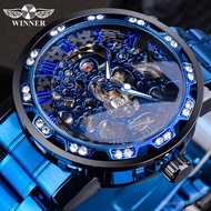 Winner winner Watch Men Fashion Casual Hollow Rhinestone Manual Mechanical Watch Men's Trendy