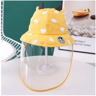 全城熱賣 - 兒童防飛沫漁夫帽【黃色+防護罩（可以拆卸）】#KHH