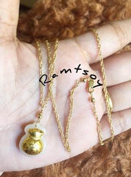 10k gold filled necklace w/money bag pendant