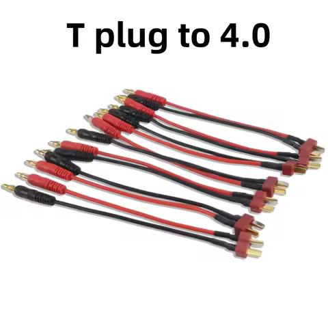1/7 pcs T Plug Charge Lead to 4.0mm Banana Plugs Charger Cable 16AWG Silicone Wire 15CM for RC Lipo 