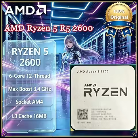 AMD Ryzen 5 2600 R5 2600 3.4GHz Six-Core Twelve-Core 65W CPU Processor YD2600BBM6IAF Socket AM4