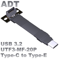USB3.2 Interface Extension Adapter Cable type-c to 19P/20P Motherboard Front Rear with PCI Baffle AD
