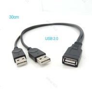 Power Supply Splitter USB 2.0 A female to USB male 2 Double Dual Extension data Cable HUB Charge for