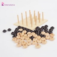 [Menolana] Four-player Online Board Games, 3D Wooden Educational Toy Games, 4 Connect in A Row, Clas