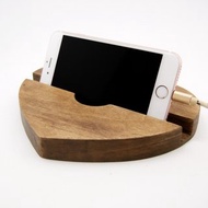心形木製平板電腦支架聖誕禮物 iPad 桌面組織者