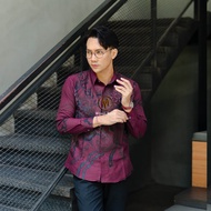 KATUN MIYAYI HARUKA Haruka Burgundy Motif Batik Shirt, Exclusive Sanforis Cotton, Erro Lining