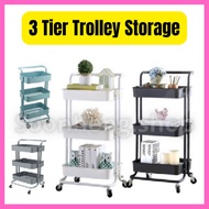 3 Tier Multi-Function Trolley Storage Office Kitchen Space Saver Rack With Handle