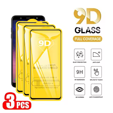 9D 3PCS Screen Protector For Samsung Galaxy A9 A8 A7 A6 2018 Tempered Glass For Samsung Galaxy J8 J6