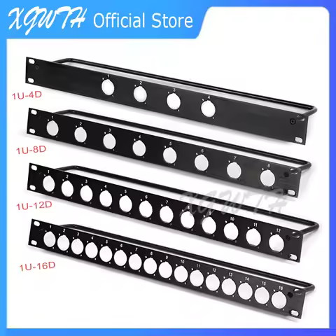 1U Rack Patch Panel 4 8 12 16 Way Channel Flight Case Mount For XLR Connecctor Male Female Speaker A