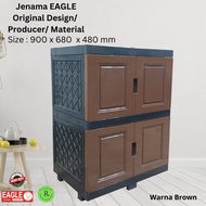 EAGLE DIY {BESAR } Plastic Storage Cabinet /Wardrobe/Almari Baju/ Almari Serbaguna 2 Tiers