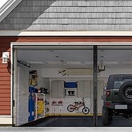 Garage Door Screen for 1 Car 8x9FT, Magnetic Screen Garage with Retractable Fiberglass Mesh and Heav