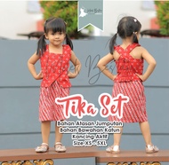 TIKA Setelan Anak Tradisional Atasan Tanktop Kancing Bawahan Rok Batik Seragam Sekolah TK SD SMP