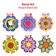 IsALifestyle Rangoli Board Sand Art Set Kid Play Craft Christmas Indian Deepavali Kolam Decoration Colorful Sand