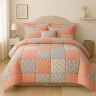 CADAR MATERIAL COTTON SAIZ QUEEN 7 IN 1 WITH COMFORTER ENGLISH CADAR PENGANTIN