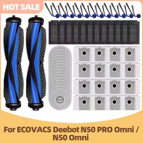 Compatible For ECOVACS Deebot N50 PRO Omni / N50 Omni Vacuum Parts Main Side Brush Filter Bag Mop Cl