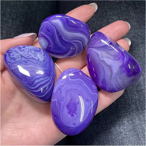 Natural Purple twisted agate rolling stones, polished purple twisted agate rolling stones, DIY cryst