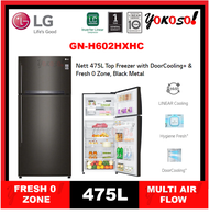 LG GN-H602HXHC 516L Black Steel Top Freezer with Inverter Linear Compressor &amp; DoorCooling+