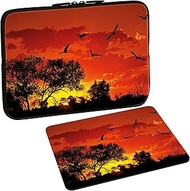 PEDEA Designer Protective Notebook Bag up to 13.3 Inches (33.7 cm) with Mouse Mat Design African Sun