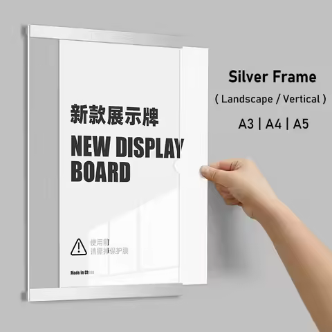 Single-deck Acrylic Board Wall Warning Frame A4 Display Vision Board Acrylic Sign Holder A3 Poster B