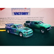 Hot Wheels Nissan Skyline R34 (Custom) and Toyota Off Road $TH Falken Tampo Loose Lot Of 2