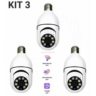 Kit 3 Wireless Waterproof Security Cameras 360° swivelling with Yousee app full HD night vision