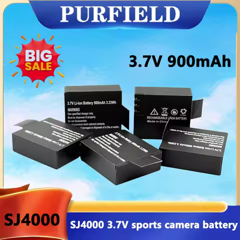 PURFIELD Rechargeable 3.7V 900mAh Li-ion Battery for Eken H9 SJ4000 SJ5000 SJ6000 SJ7000 WiFi M10 SJ