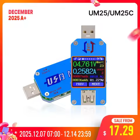 RD UM25 UM25C for APP USB 2.0 Type-C LCD Voltmeter ammeter voltage current meter battery charge usb 