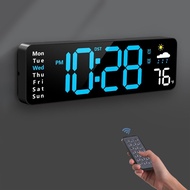 Digital wall clock，Large screen digital clock with remote control，Wired LED Alarm Clock，Show date、We